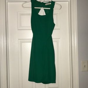 Green cut out mini dress